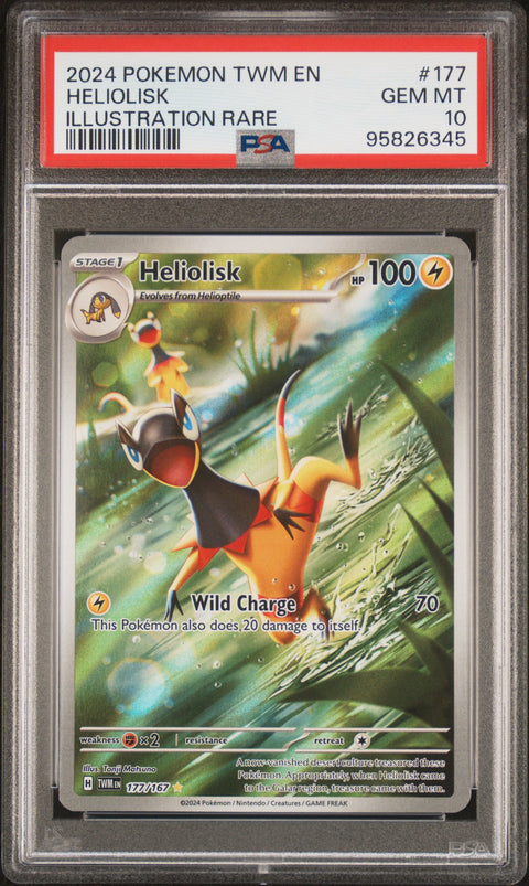 2024 Pokemon Twm En-Twilight Masquerade #177 Heliolisk Illustration Rare PSA 10