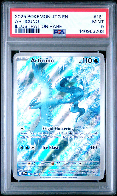 2025 Pokemon Jtg En-Journey Together #161 Articuno Illustration Rare PSA 9