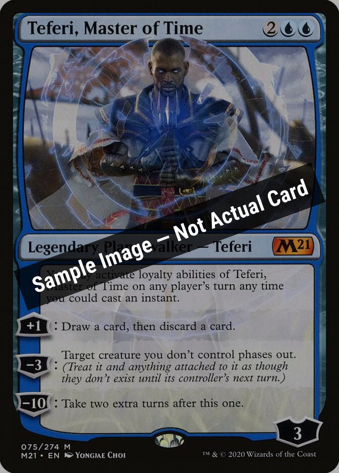 Magic,Core Set 2021,Teferi, Master of Time - 75,Foil,Lightly Played — Sample Image, Not Actual Card