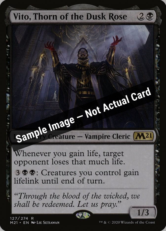 Magic,Core Set 2021,Vito, Thorn of the Dusk Rose - 127,Normal,Near Mint — Sample Image, Not Actual Card