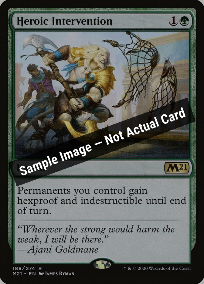 Magic,Core Set 2021,Heroic Intervention - 188,Normal,Lightly Played — Sample Image, Not Actual Card