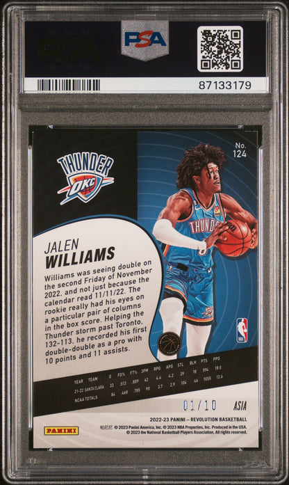 2022 Panini Revolution #124 Jalen Williams Asia-Holo Gold PSA 9 87133179