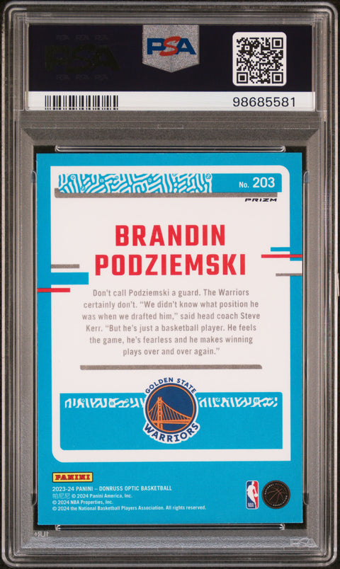 2023 Panini Donruss Optic #203 Brandin Podziemski Photon PSA 8 98685581