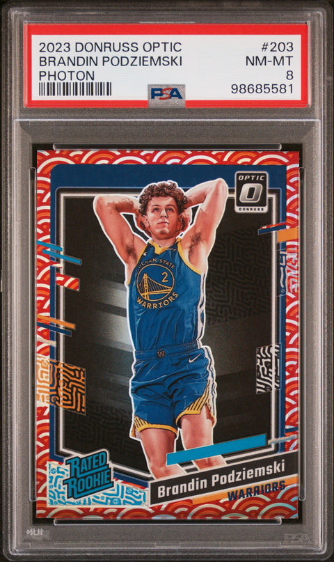 2023 Panini Donruss Optic #203 Brandin Podziemski Photon PSA 8 98685581