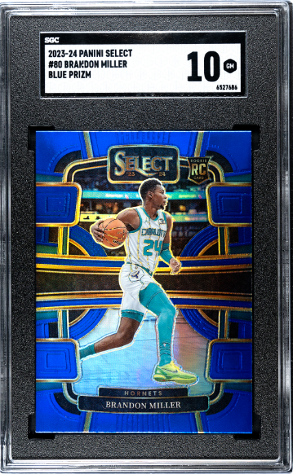 2023-24 Panini Select #80 Brandon Miller Blue Prizm SGC 10 6527686