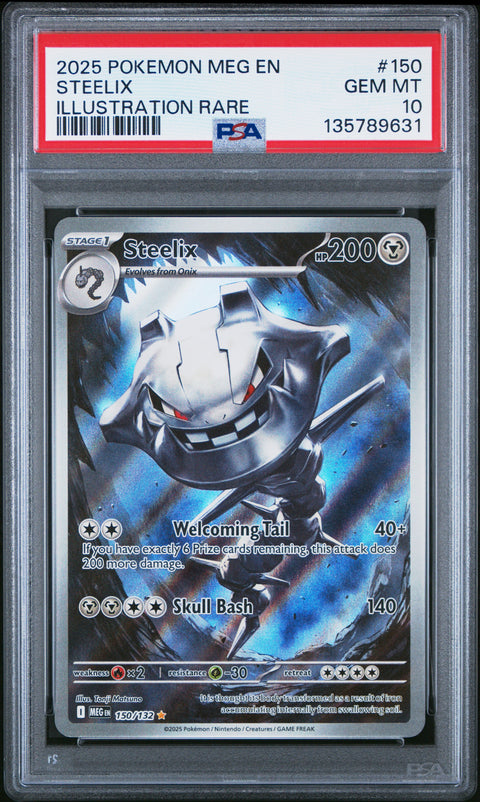 2025 Pokemon Meg En-Mega Evolution #150 Steelix Illustration Rare PSA 10