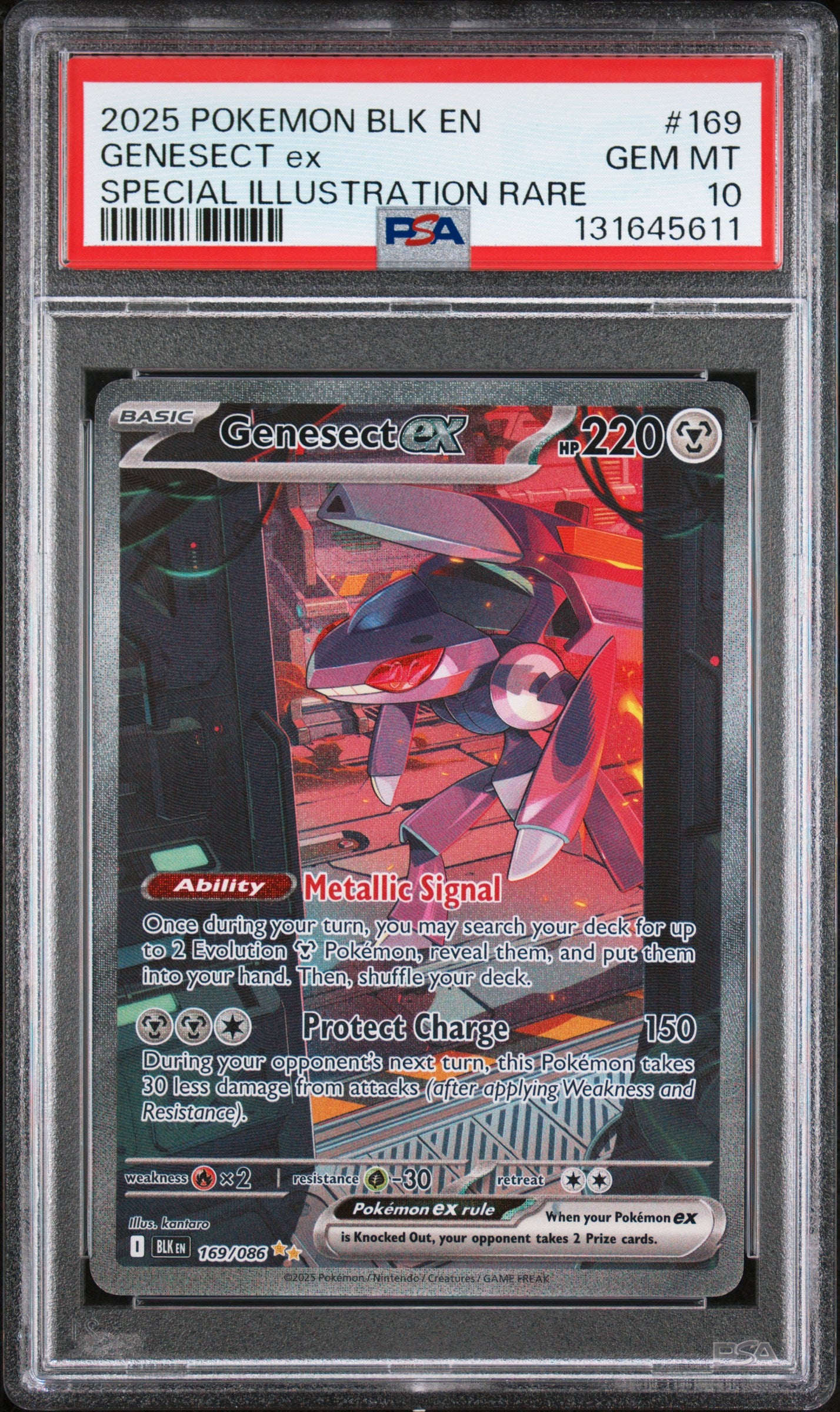 2025 Pokemon Blk En-Black Bolt #169 Genesect Ex Special Illustration Rare PSA 10
