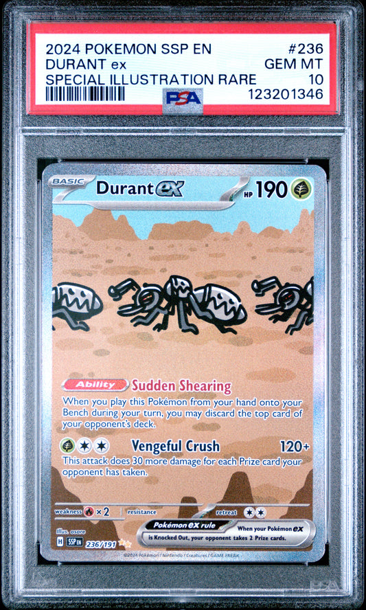 2024 Pokemon Ssp En-Surging Sparks #236 Durant Ex Special Illustration Rare PSA 10
