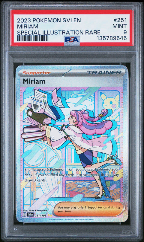 2023 Pokemon Svi En-Scarlet & Violet #251 Miriam Special Illustration Rare PSA 9