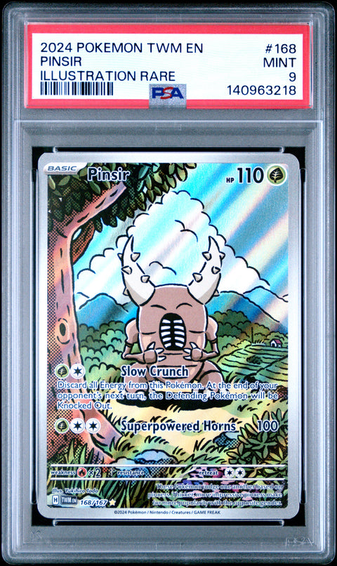2024 Pokemon Twm En-Twilight Masquerade #168 Pinsir Illustration Rare PSA 9