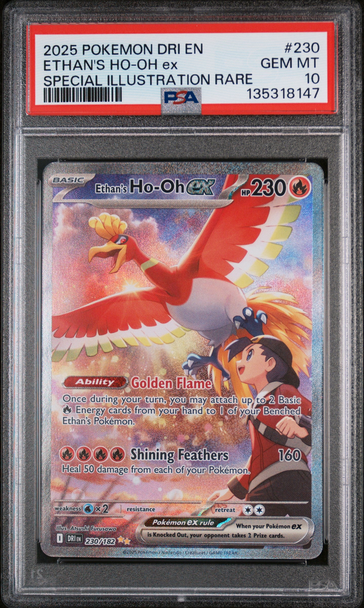 2025 Pokemon Dri En-Destined Rivals #230 Ethan'S Ho-Oh Ex Special Illustration Rare PSA 10