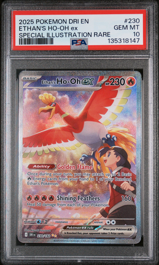 2025 Pokemon Dri En-Destined Rivals #230 Ethan'S Ho-Oh Ex Special Illustration Rare PSA 10
