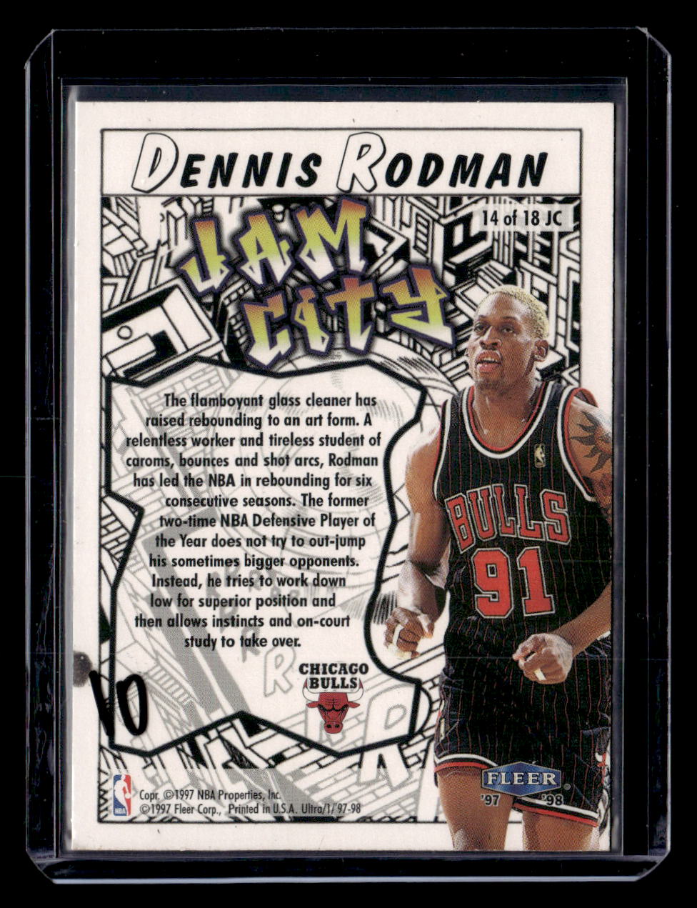 1997-98 Ultra #14 JC Dennis Rodman Jam City