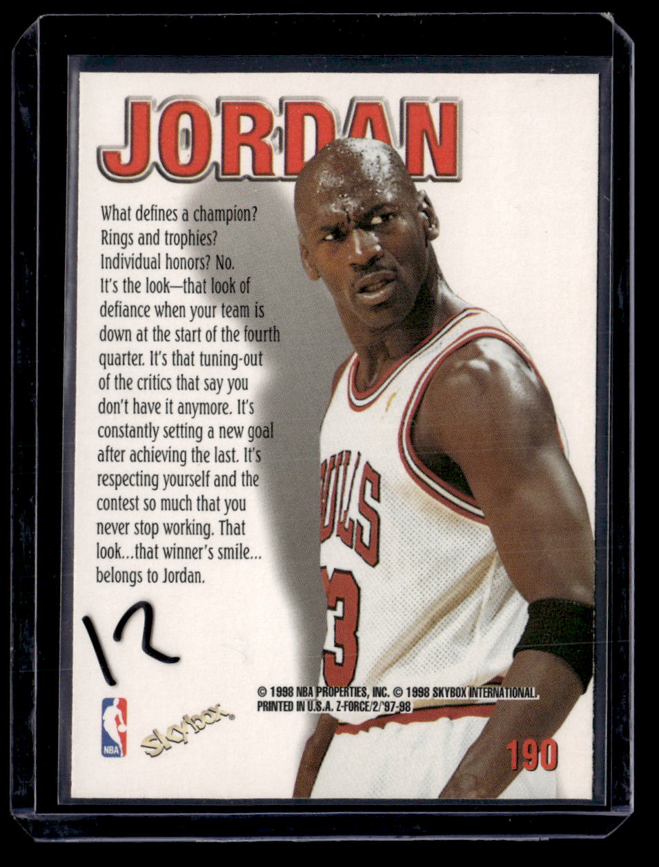 1997-98 SkyBox Z-Force #190 Michael Jordan