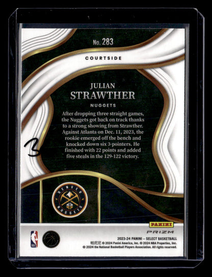 2023-24 Panini Select #283 Julian Strawther Elephant Prizms