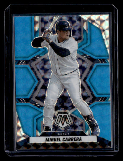 2022 Panini Mosaic #183 Miguel Cabrera Blue Fluorescent Mosaic #/15
