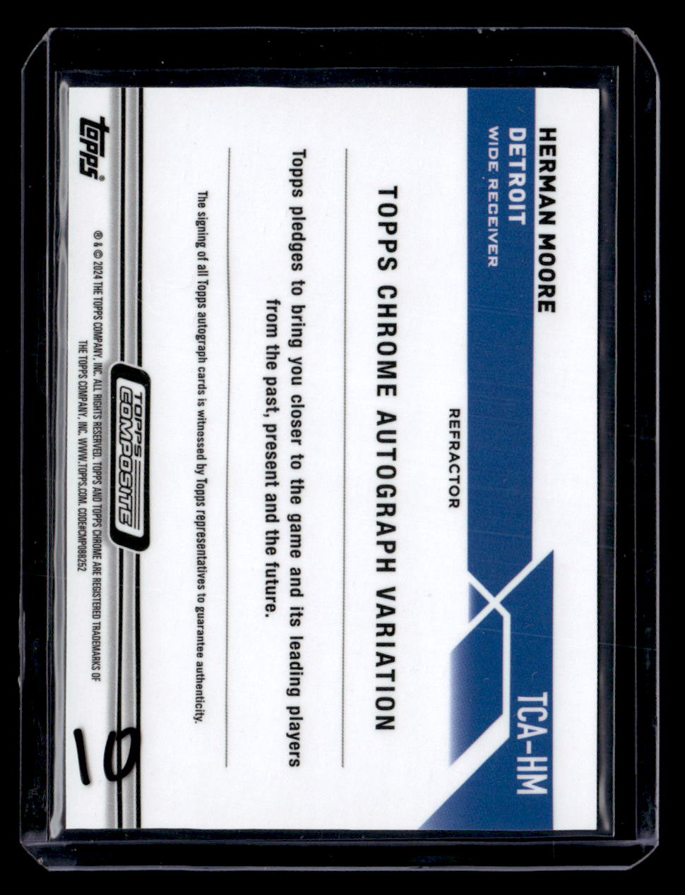 2023 Topps Chrome Autographs Refractors #TCA-HM Herman Moore #/299