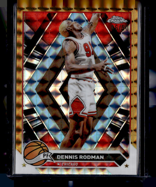 2023-24 Topps Chrome #87 Dennis Rodman Gold Geometric #/50