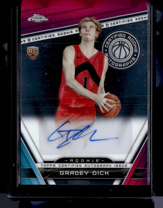 2023-24 Topps Chrome #CRA-GD Gradey Dick Certified Rookie Autographs