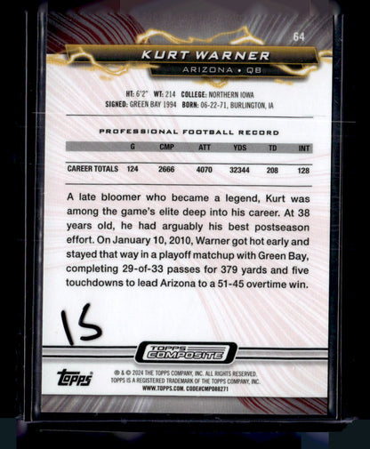 2023 Topps Composite #64 Kurt Warner Resurgence Pink Power Surge #/10