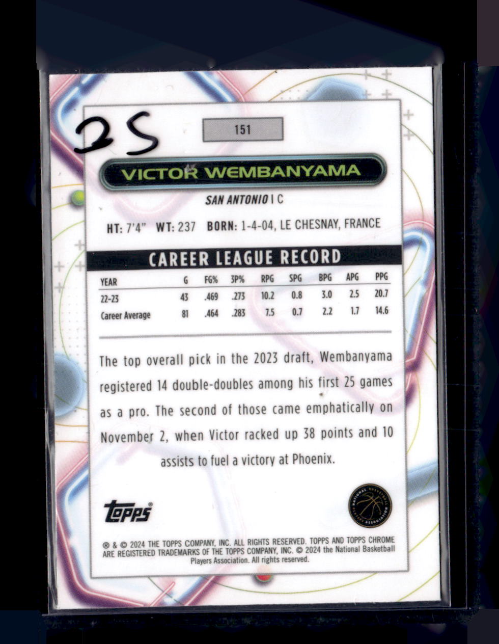 2023-24 Topps Chrome Cosmic #151 Victor Wembanyama