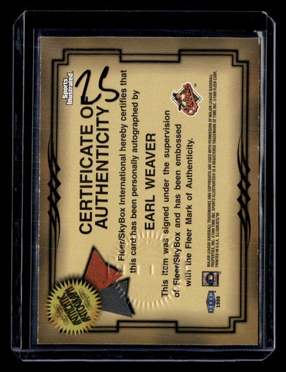 1999 Sports Illustrated Greats of the Game #NNO Earl Weaver Autographs