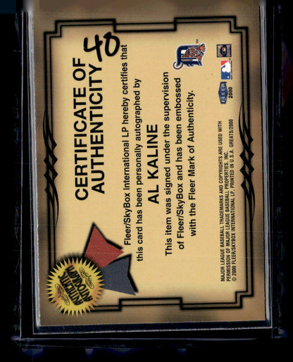 2000 Fleer Greats of the Game #NNO Al Kaline Autographs
