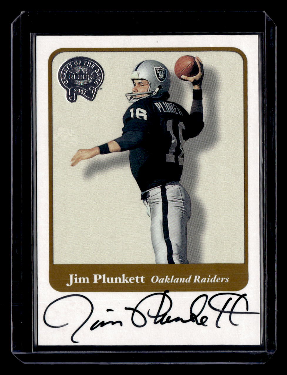 2002 Fleer Throwbacks #NNO Jim Plunkett Greats of the Game Autographs