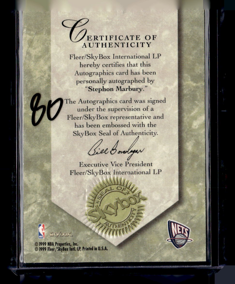 1999-00 SkyBox Premium #NNO Stephon Marbury Autographics