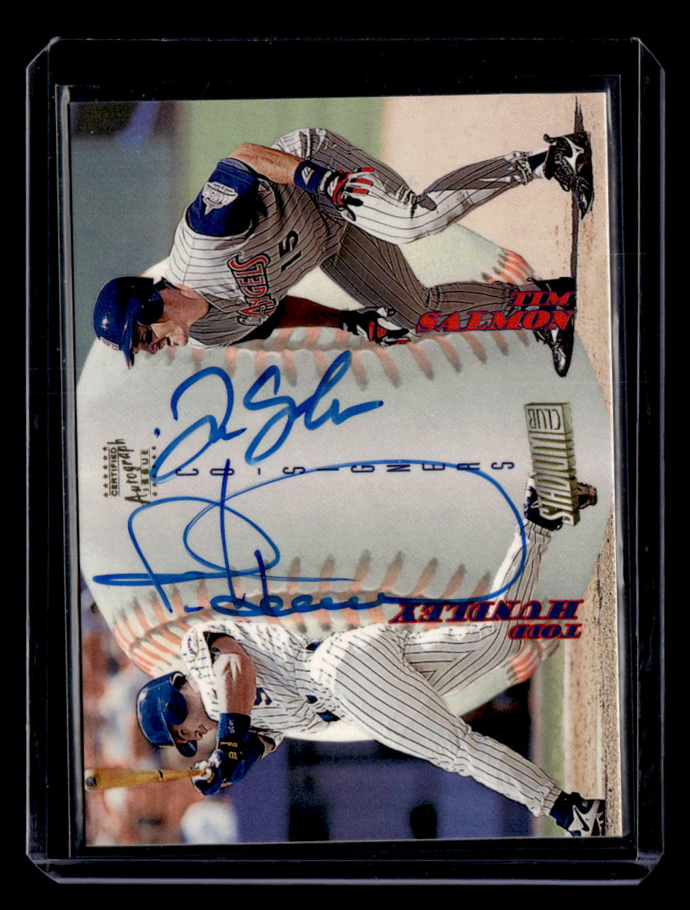 1998 Stadium Club #CS28 Todd Hundley / Tim Salmon AU Co-Signers