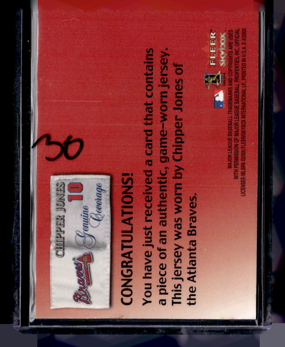 2000 Fleer E-X #NNO Chipper Jones Genuine-Coverage