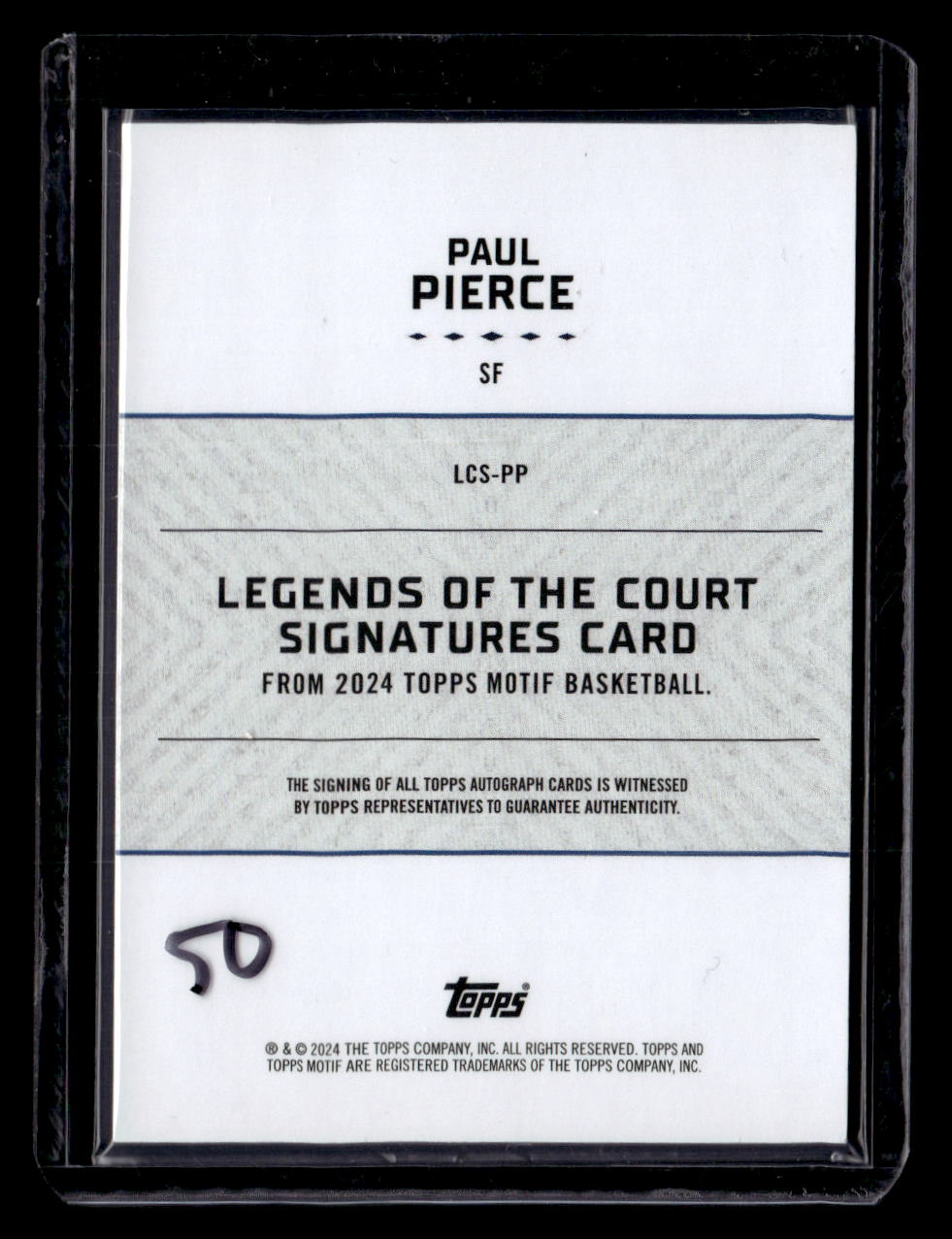 2023-24 Topps Motif #LCS-PP Paul Pierce Legends of the Court Cadmium Orange #/25