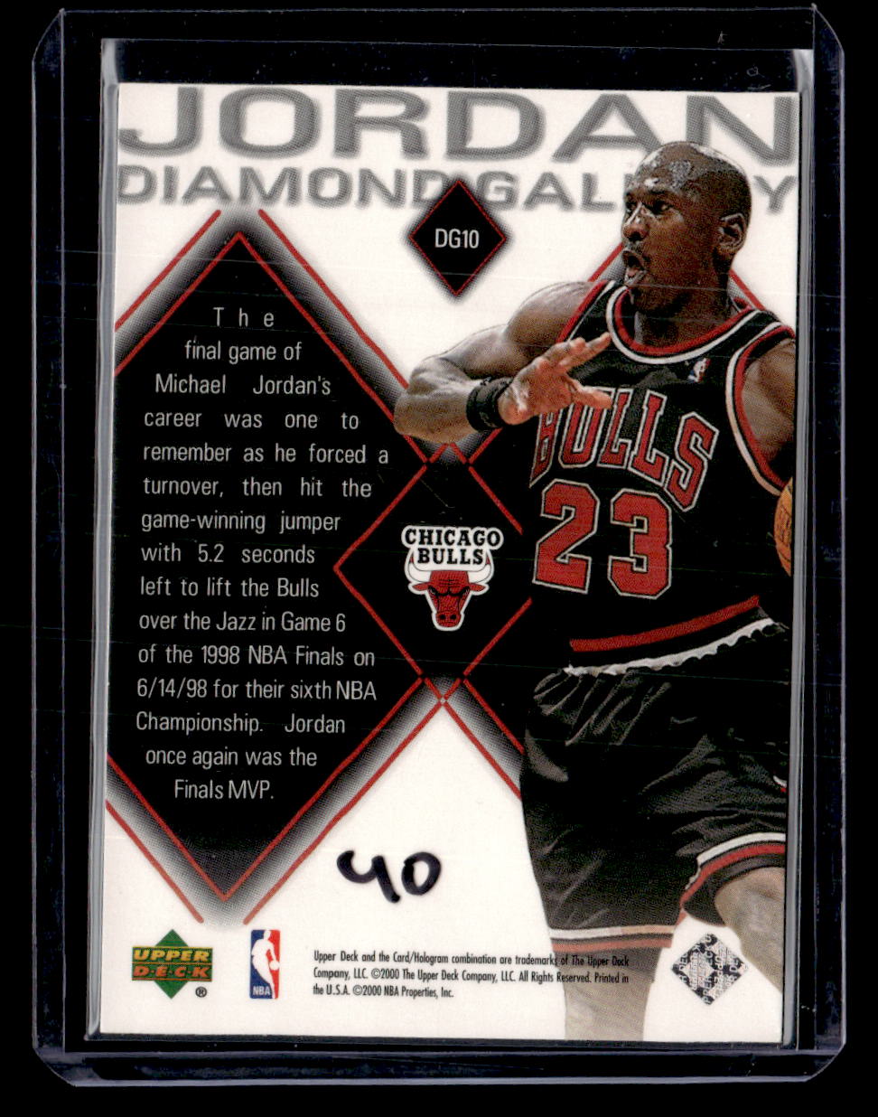 1999-00 Upper Deck Black Diamond #DG10 Michael Jordan Jordan Diamond Gallery