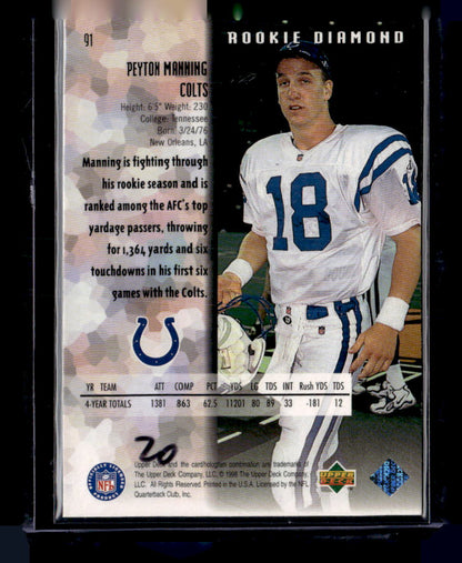 1998 Upper Deck Black Diamond Rookie Edition #91 Peyton Manning