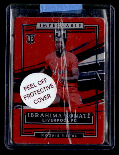 2021-22 Panini Impeccable #8 Ibrahima Konate Rookie Metal Ruby #/13