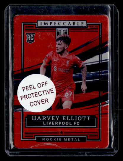 2021-22 Panini Impeccable #6 Harvey Elliott Rookie Metal Ruby #/13