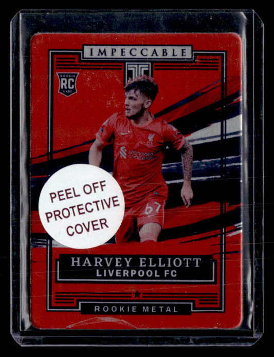 2021-22 Panini Impeccable #6 Harvey Elliott Rookie Metal Ruby #/13