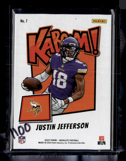 2023 Panini Absolute #7 Justin Jefferson Kaboom Horizontal
