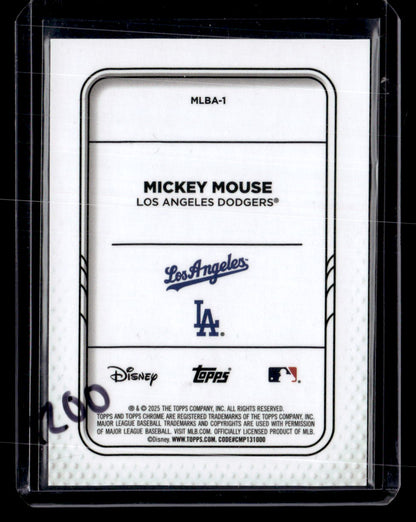 2025 Topps Chrome Update #MLBA-1 Mickey Mouse Mickey And Friends