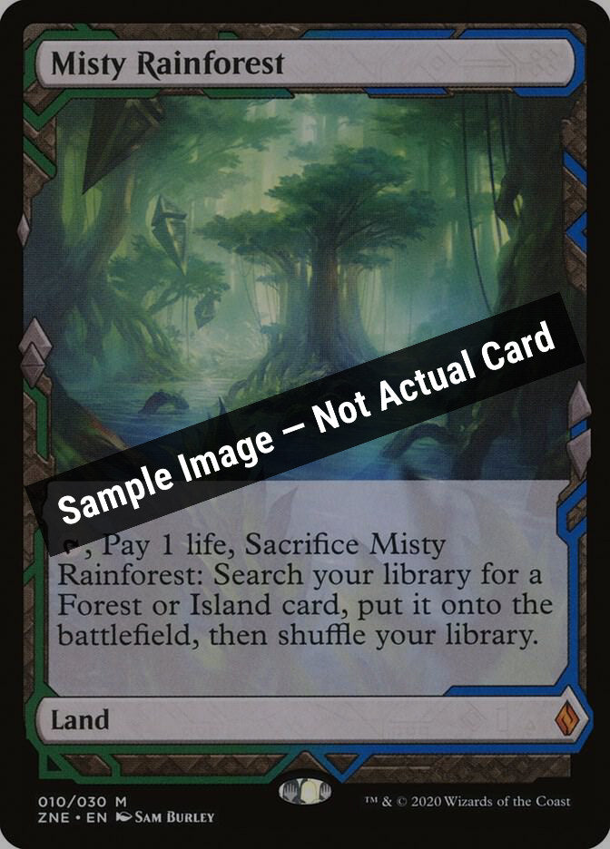 Magic,Zendikar Rising Expeditions,Misty Rainforest - 10,Normal,Lightly Played — Sample Image, Not Actual Card