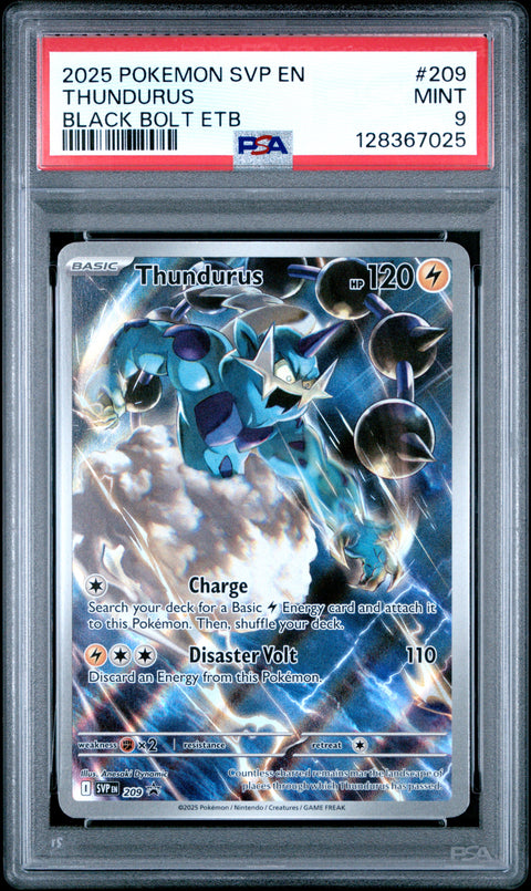 2025 Pokemon Svp En-Sv Black Star Promo #209 Thundurus Black Bolt Etb PSA 9