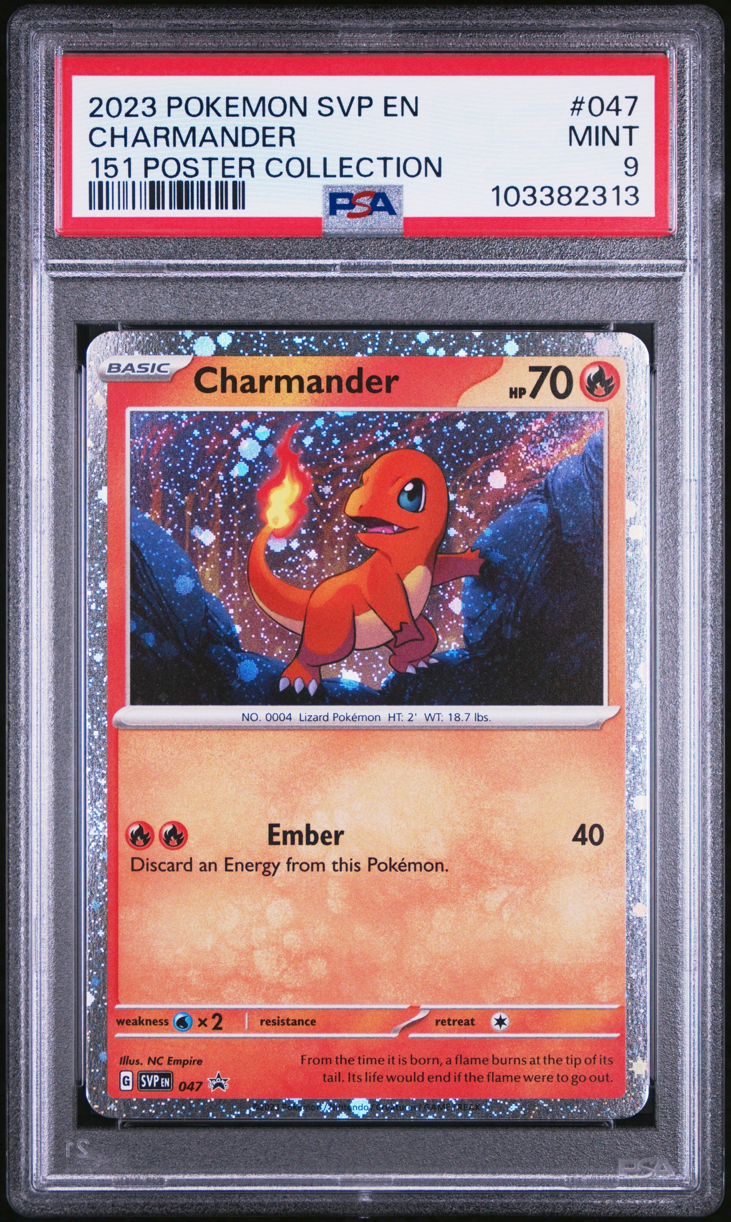 2023 Pokemon Svp En-Sv Black Star Promo #047 Charmander 151 Poster Collection PSA 9