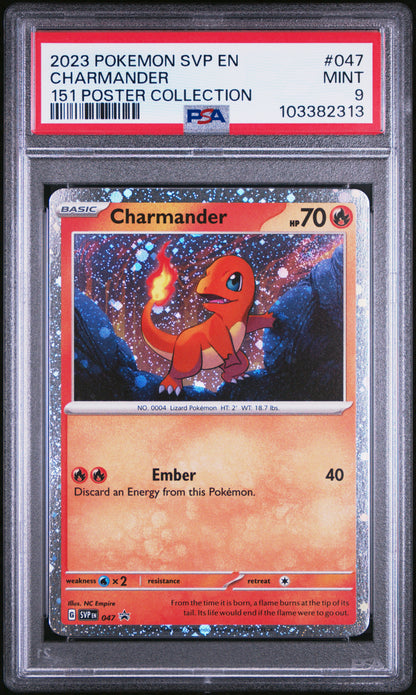 2023 Pokemon Svp En-Sv Black Star Promo #047 Charmander 151 Poster Collection PSA 9