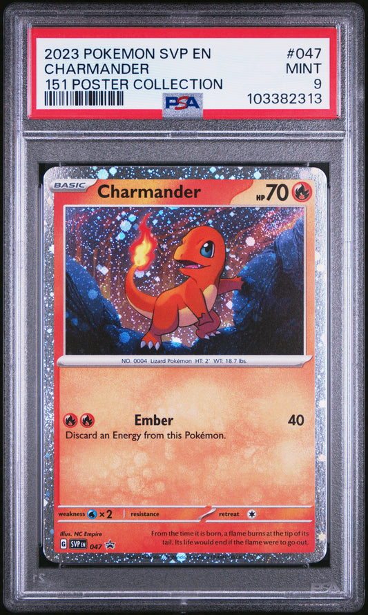 2023 Pokemon Svp En-Sv Black Star Promo #047 Charmander 151 Poster Collection PSA 9