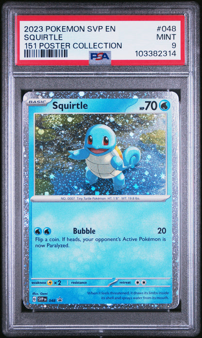 2023 Pokemon Svp En-Sv Black Star Promo #048 Squirtle 151 Poster Collection PSA 9