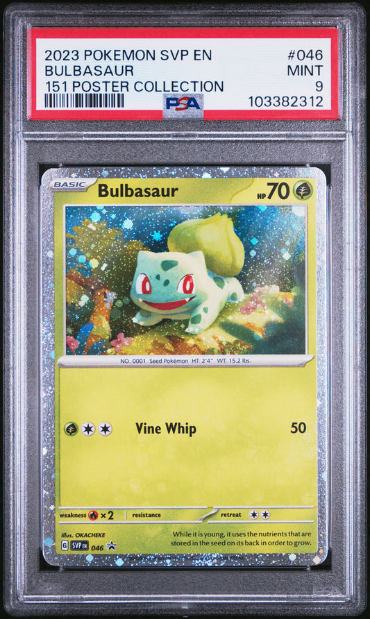 2023 Pokemon Svp En-Sv Black Star Promo #046 Bulbasaur 151 Poster Collection PSA 9