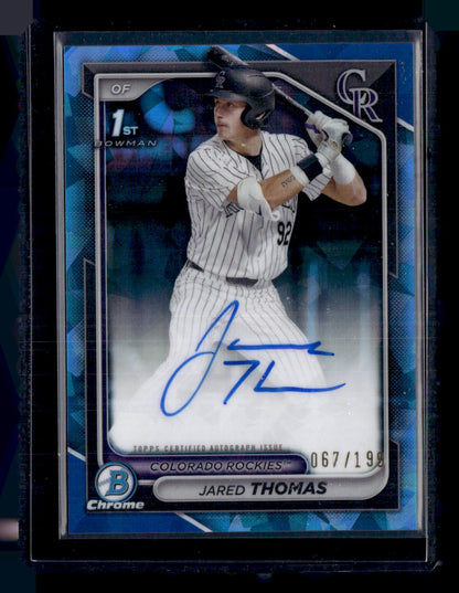 2024 Bowman Draft #CPA-JTH Jared Thomas Chrome Prospect Autographs