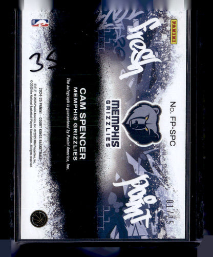 2024-25 Panini Court Kings #FP-SPC Cam Spencer Fresh Paint Sapphire #/25