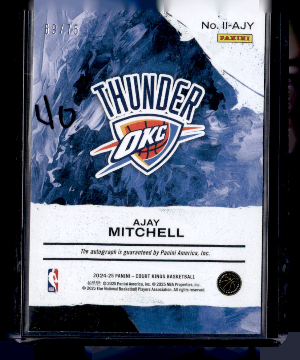 2024-25 Panini Court Kings #II-AJY Ajay Mitchell Impressionist Ink Ruby #/75