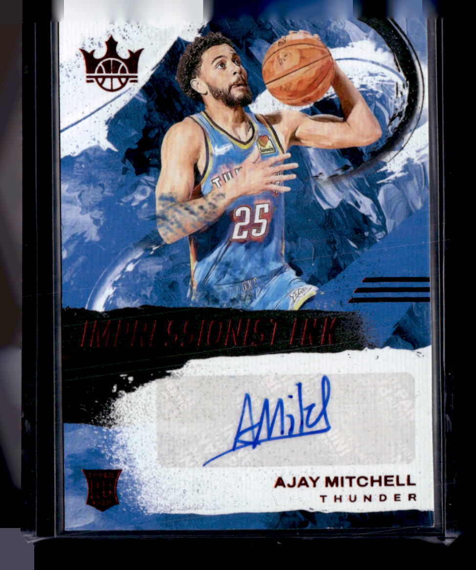 2024-25 Panini Court Kings #II-AJY Ajay Mitchell Impressionist Ink Ruby #/75